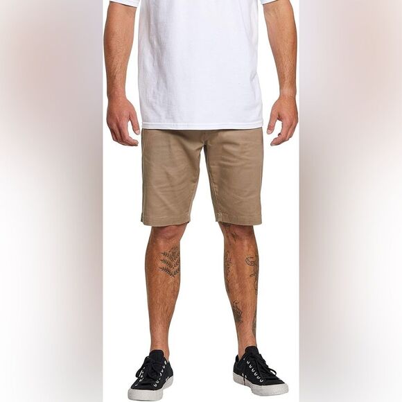 Volcom Vmonty Shorts Tan 38 Waist Men’s Cotton Stretch Casual - Picture 1 of 10